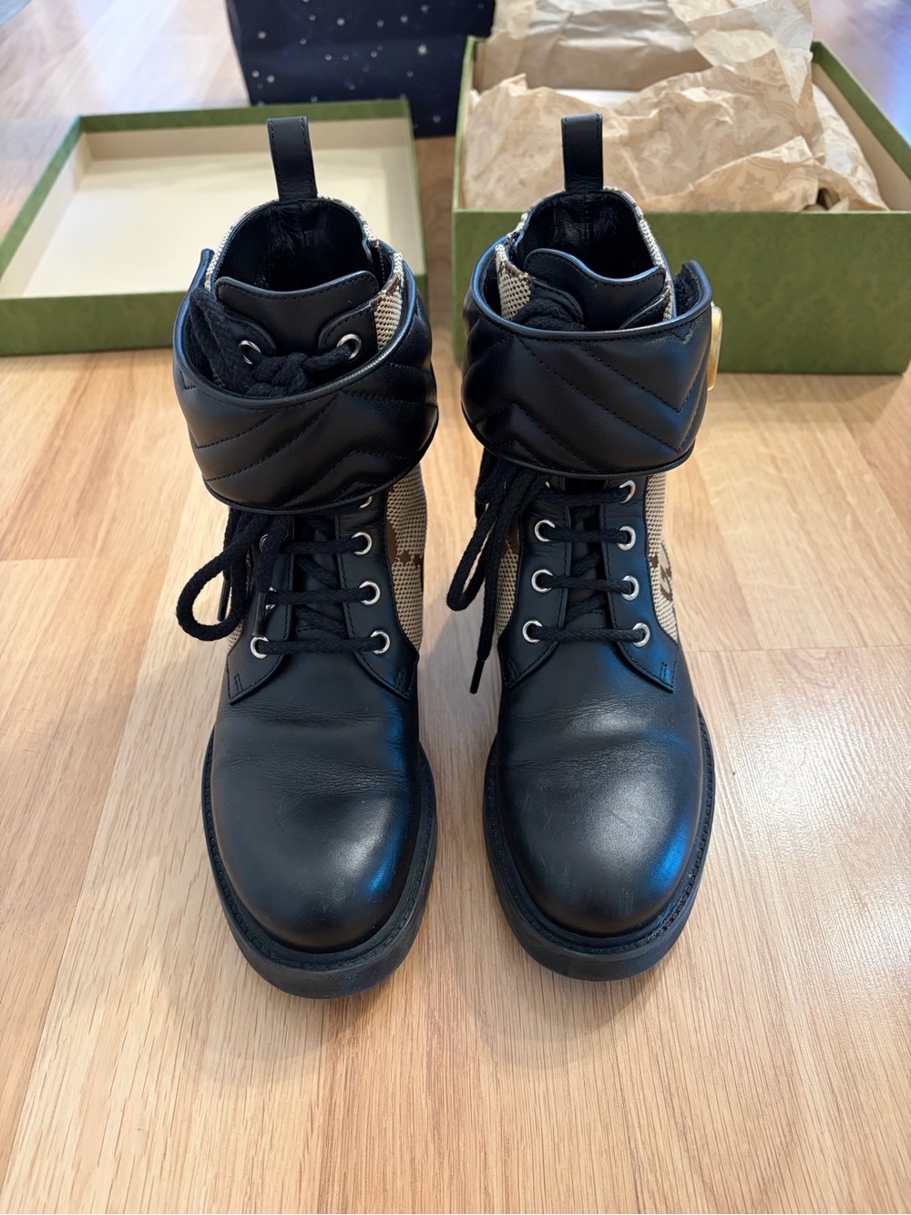 Gucci Marmont Lace Up Women’s Boots - Picture 5 of 12